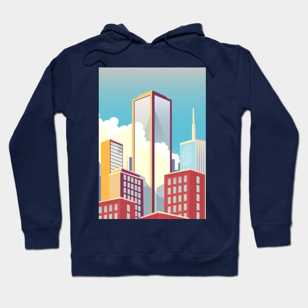 Cityscape skycrapers. Hoodie by nickemporium1